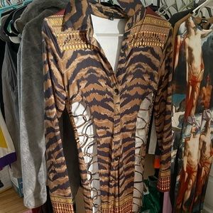 Animal Print Cut-Out Jumpsuit